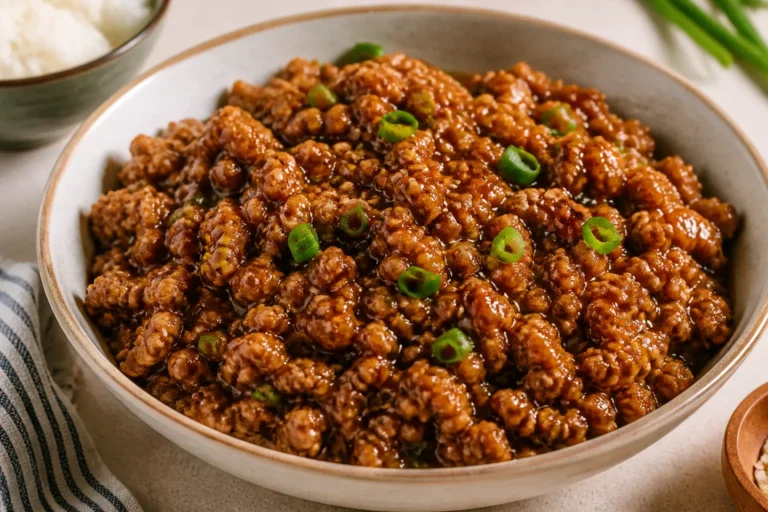 Sticky Honey Garlic Ground Chicken – Fast, Flavorful, and Weeknight-Friendly