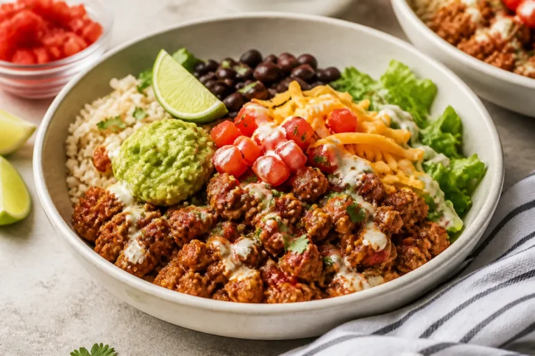 High Protein Ground Chicken Taco Bowls – Easy, Flavorful, and Meal-Prep Friendly