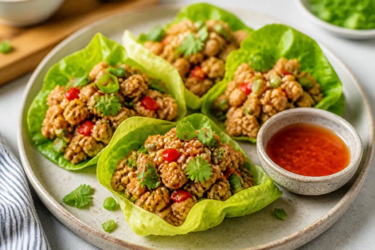 Ground Chicken Sweet Chili Lettuce Wraps – Fresh, Fast, and Flavor-Packed