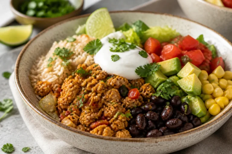 Healthy Ground Chicken Burrito Bowls – Fresh, Fast, and Full of Flavor