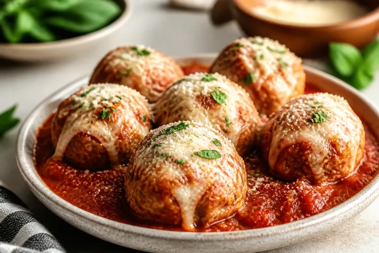 Ground Chicken Parmesan Meatballs – Tender, Saucy, and Comforting