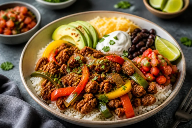 Ground Chicken Fajita Bowls – A Fast, Flavor-Packed Weeknight Favorite