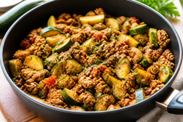 Ground Chicken Zucchini Skillet – A Quick, Light, Weeknight Favorite