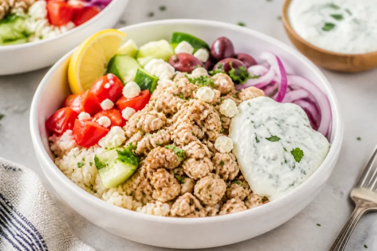 Ground Chicken Greek Bowls With Tzatziki – Fresh, Fast, and Flavor-Packed