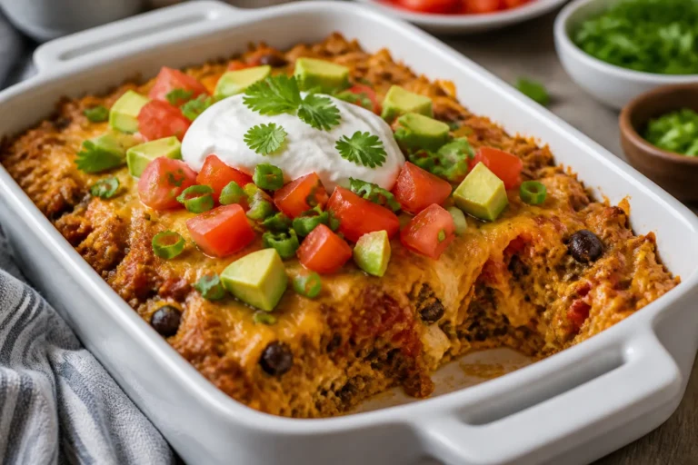 Ground Chicken Taco Casserole – A Cozy, Crowd-Pleasing Weeknight Dinner