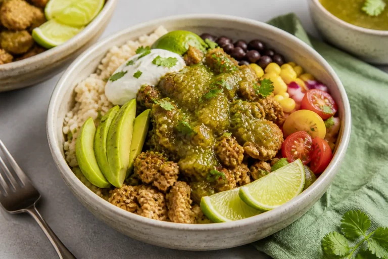 Ground Chicken Salsa Verde Bowls – Bright, Fresh, and Weeknight-Friendly